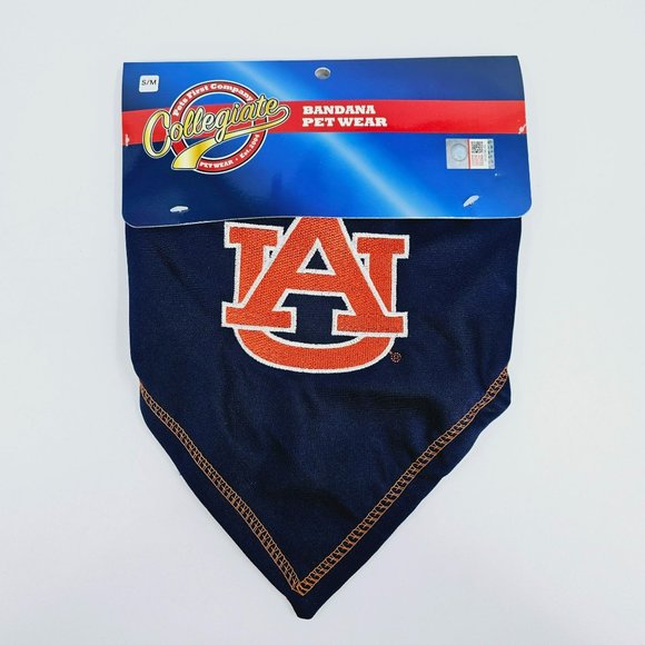 Pet First Collegiate Bandana Wear Auburn University Small Medium Blue Orange New - Picture 1 of 9